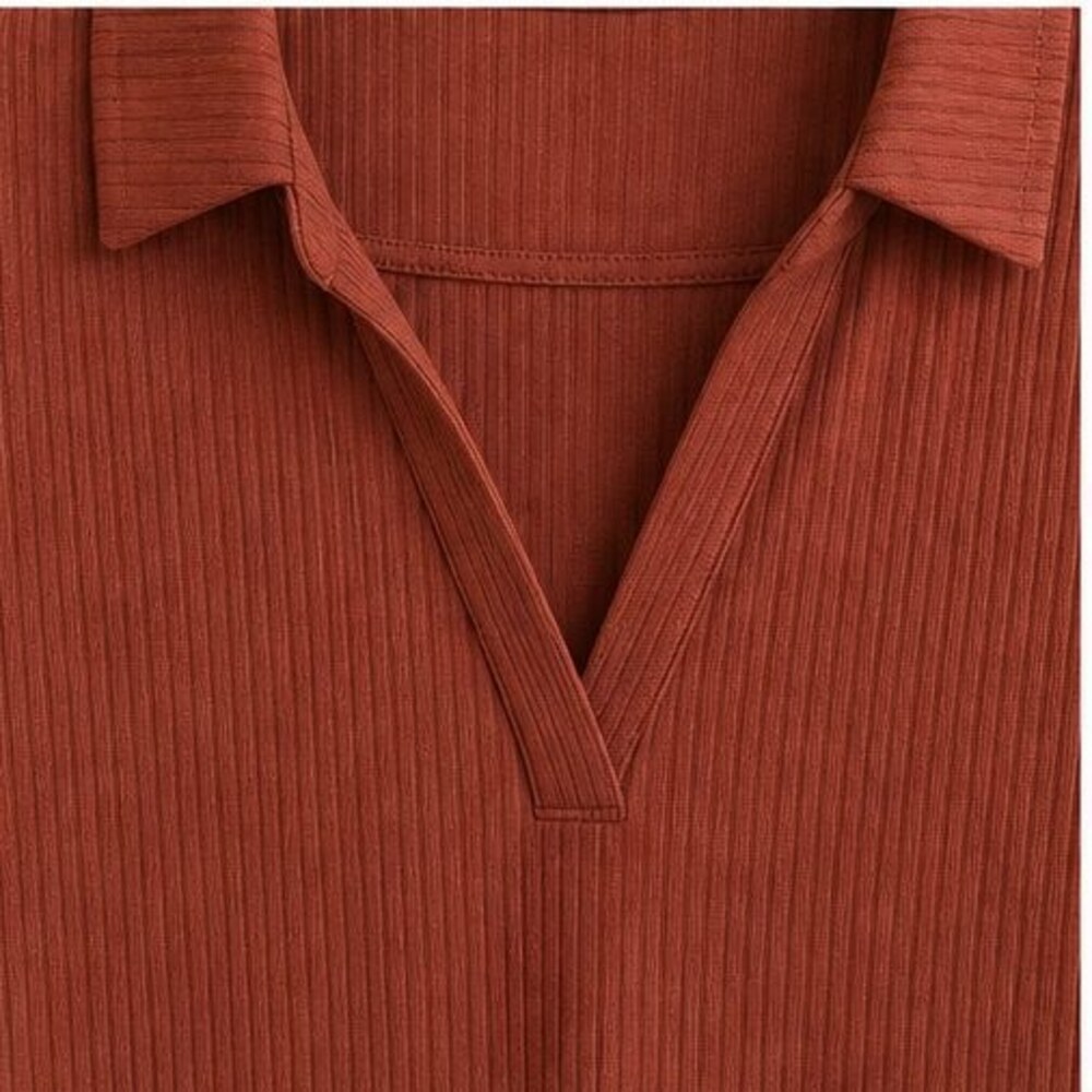 Rust V Neck Top - Picture 4 of 6